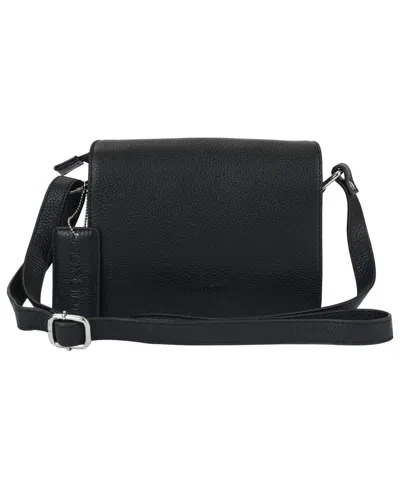 Mancini Pebble Alison Leather Crossbody Handbag In Black