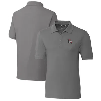 Cutter & Buck Steel Nc State Wolfpack Advantage Tri-blend Drytec Pique Polo