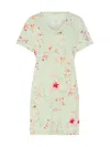 Hanro Short-sleeve Abstract-print Nightgown In Aquarelle