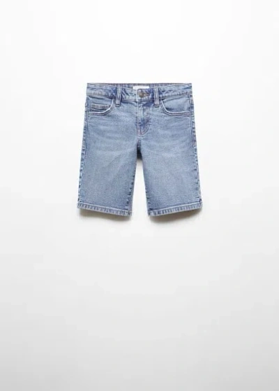 Mango Kids' Slim-fit Denim Bermuda Shorts Medium Blue
