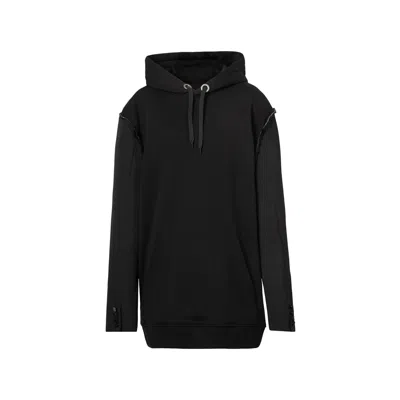 Burberry Hooded Patch Sweatshirt In Black