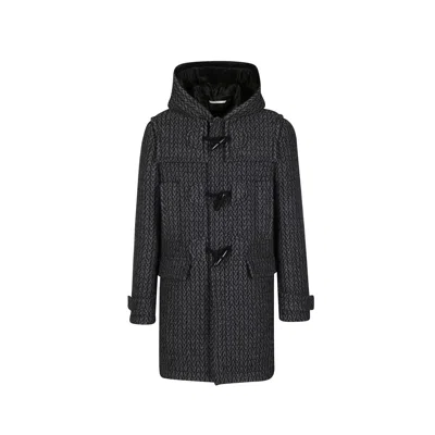 Valentino Spigola Wool Coat In Grey