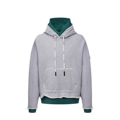 Palm Angels Double Layered Hoodie In Grey