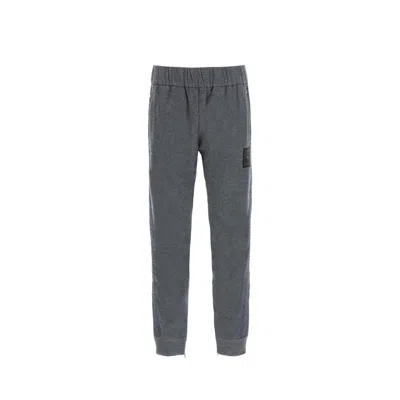 Fendi Cashmere Logo Pants In Gray