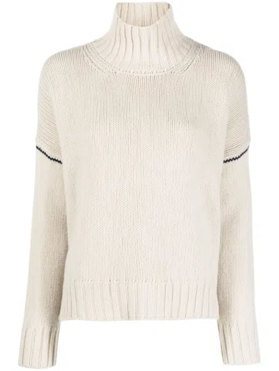 Woolrich Wool Turtleneck Sweater In Milky Cream
