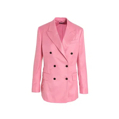 Tom Ford Double-breasted Blazer In Pink