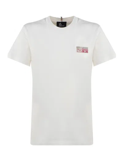 Moncler T-shirt In Cotton Grenoble In Cream