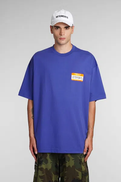 Vetements T-shirt In Blue Cotton