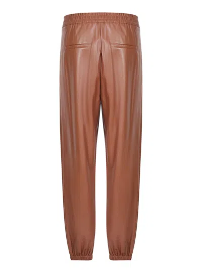 Liu •jo Liu Jo Faux Leather Jogger Trousers In Brown