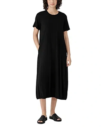 Eileen Fisher Stretch Jersey Midi Dress In Black