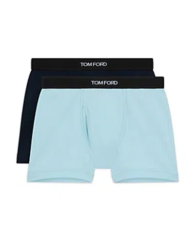 Tom Ford Set Of 2 Cotton-blend Boxer Briefs In Light Pastel Blue