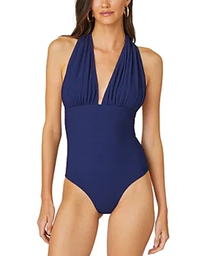 Shoshanna Halter One-piece Swimsuit In Navy