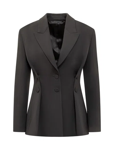 Givenchy Womens Black Single-breasted Slim-fit Wool Blazer