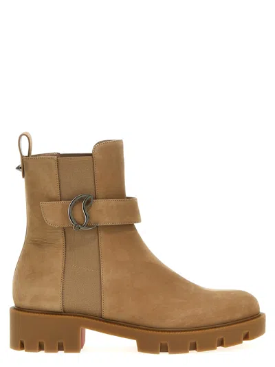 Christian Louboutin Women 'cl' Ankle Boots In Beige