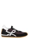 Loewe Suede Leather And Nylon Flow Runner Sneakers In Green