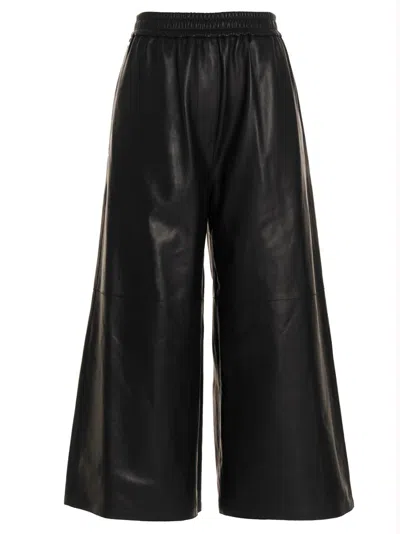 Loewe Anagram Leather Trousers In Black