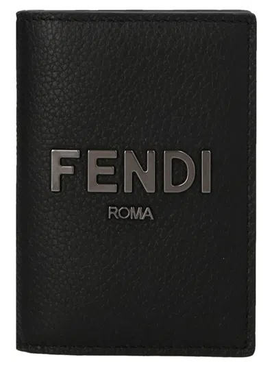 Fendi Vertical Card C Vit.cher C/let In Black