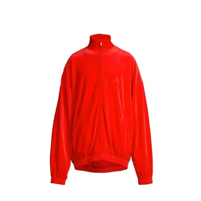 Balenciaga Velvet Effect Sweatshirt In Red