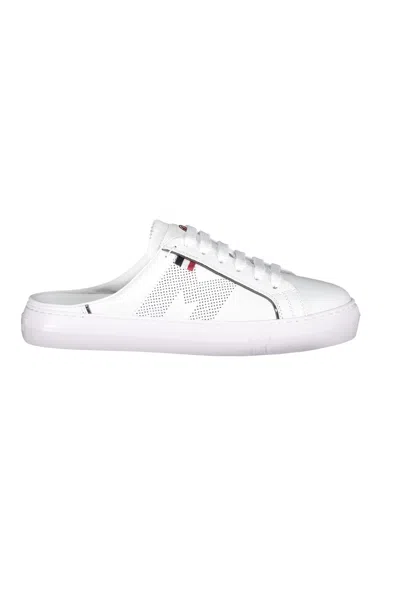 Moncler Ariel Slip Leather Slip-on Sneakers In White