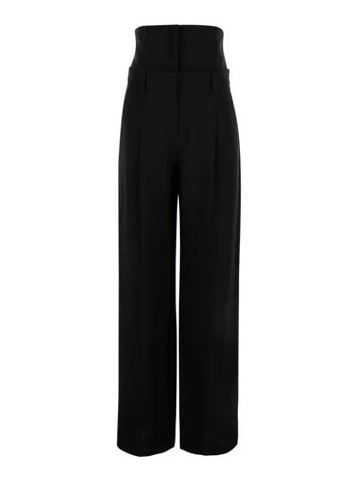 Brunello Cucinelli High-waisted Tailored Trousers In Black