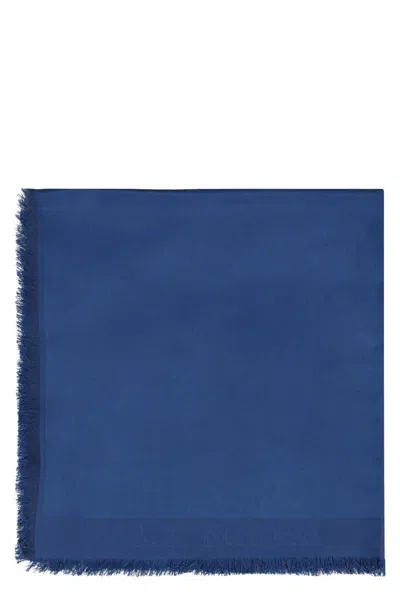 Max Mara Wales Silk Scarf In Blue