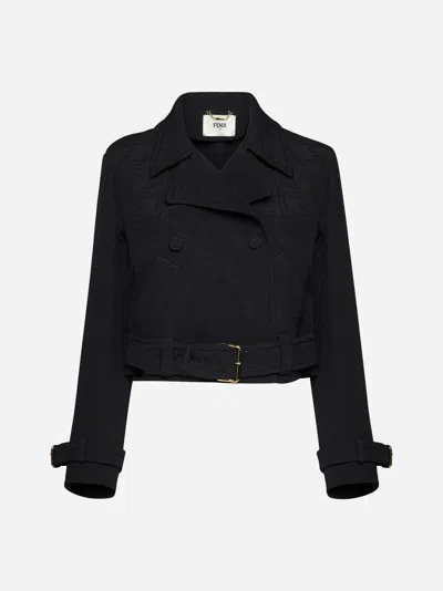 Fendi Short Biker-style Jacket In Black