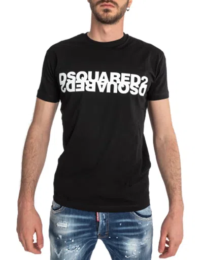 Dsquared2 Black T-shirt Mirrored Logo