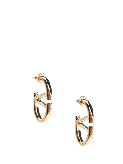 Valentino Garavani Valentino Vlogo Engraved Drop Earrings In Gold