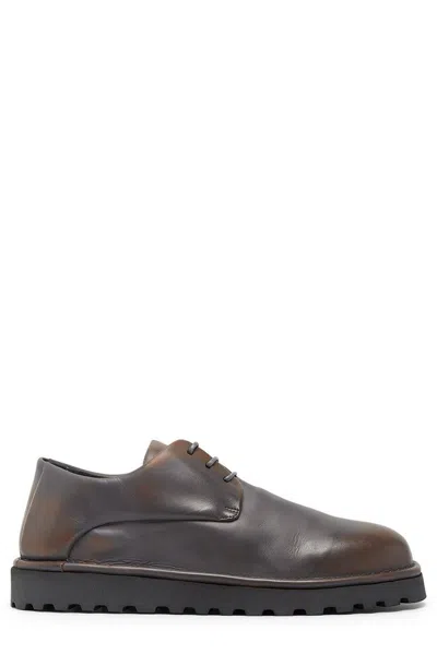 Marsèll Pallotola Pomice Leather Derby Shoes In Brown
