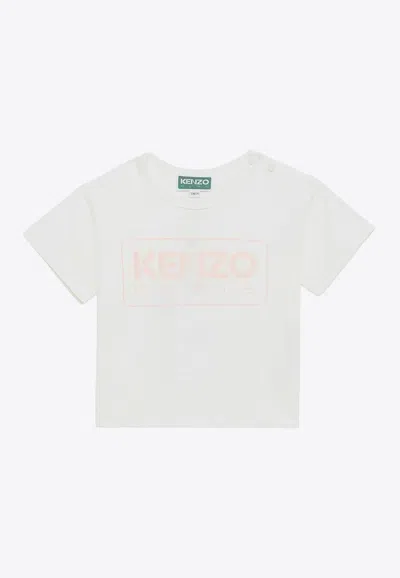 Kenzo Babies Logo Print T-shirt In White