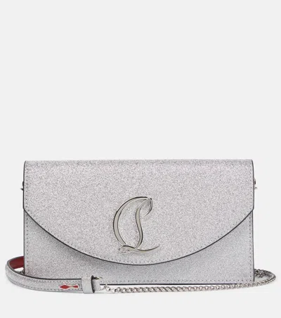 Dior Christian  Women Small Logo Glittered Leather Clutch In Silver