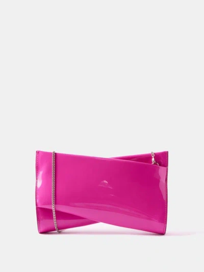 Dior Christian  Women Small Loubitwist Patent Leather Clutch In Pink