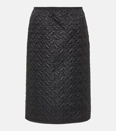 Moncler Quilted Midi Skirt In Black