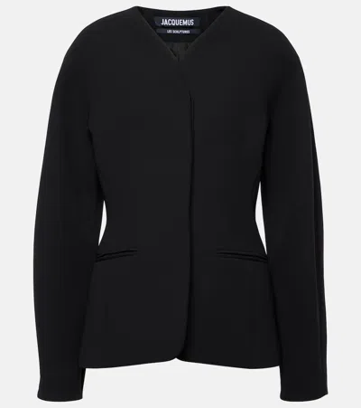 Jacquemus La Veste Ovalo Tailored Overcoat In Black