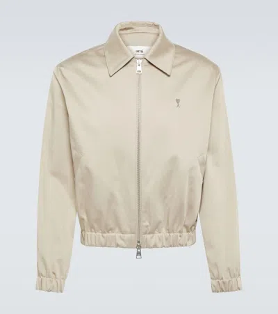Ami Alexandre Mattiussi Cotton-blend Blouson Jacket In Light Beige