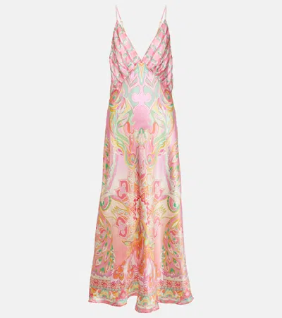 Camilla Printed Silk Slip Dress In Multi