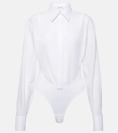 Alaïa Cotton Bodysuit In White