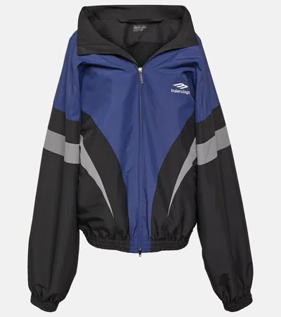 Balenciaga 3b Sports Icon Bomber Jacket In Black