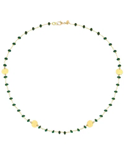 Liv Oliver 18k Plated 45.00 Ct. Tw. Emerald Disc Necklace In Gold