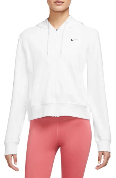 Nike Women's Dri-fit One French Terry Full-zip Hoodie In White