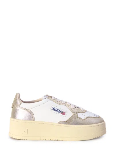 Autry Medalist Platform Low Trainers In White