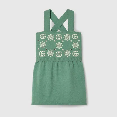 Gucci Kids' Kinderkleid Aus Baumwolle In Green