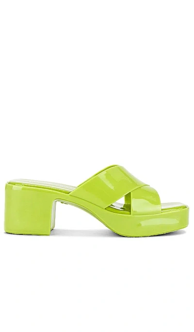 Jeffrey Campbell Bubblegum Platform Sandal In Lime Green Shiny