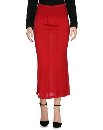Intropia Knee Length Skirt In Red