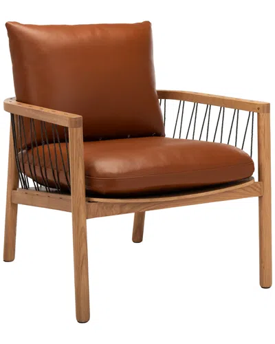 Safavieh Couture Caramel Mid-century Leather Chair
