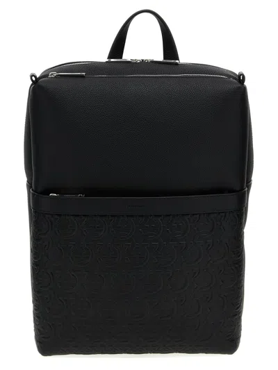 Ferragamo Gancini Backpack In Black