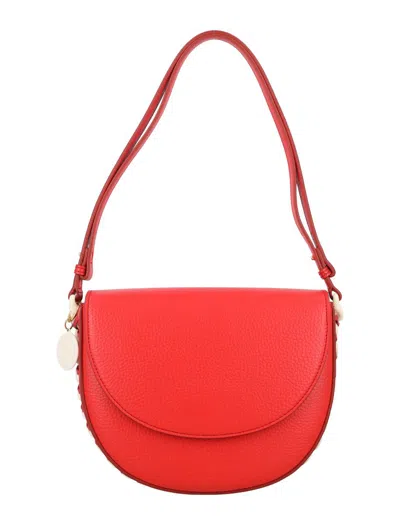 Stella Mccartney Frayme Medium Flap Shoulder Bag In Red