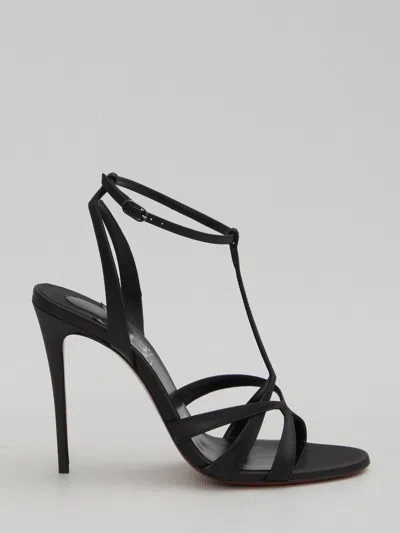 Christian Louboutin Womens Black Tangueva 100 Leather Heeled Sandals