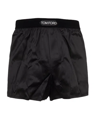 Tom Ford Logo Boxer Shorts In Black