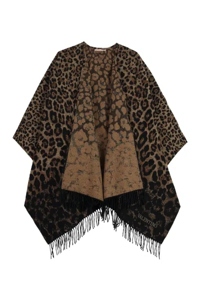 Valentino Wool And Cashmere Cape In Beige